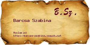 Barcsa Szabina névjegykártya