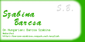 szabina barcsa business card